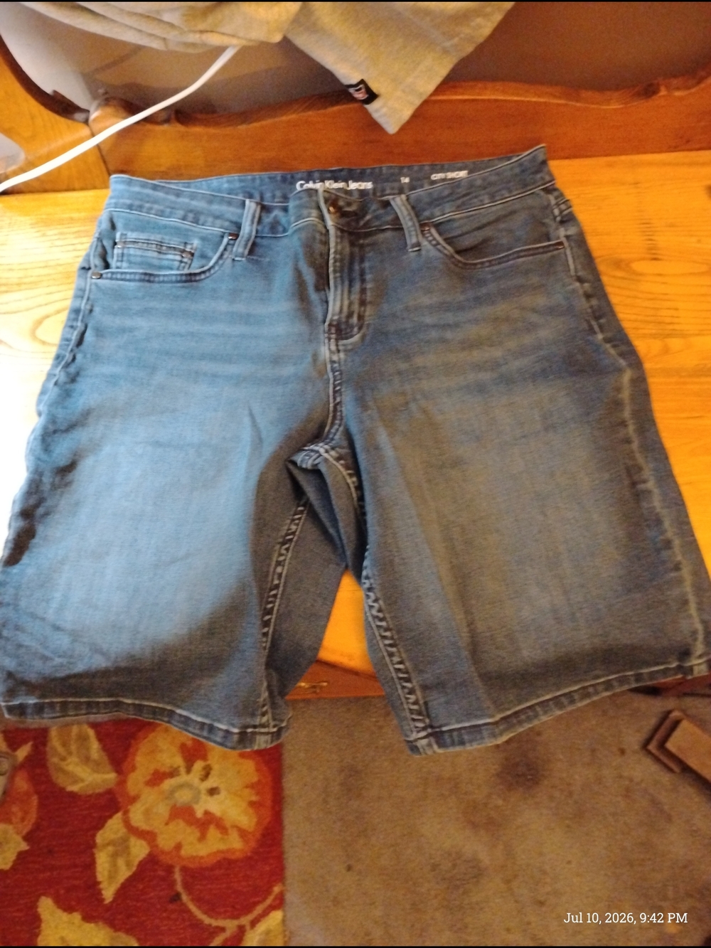 Calvin Klein Jeans City Short Women's Size 14 Light Blue Denim Shorts